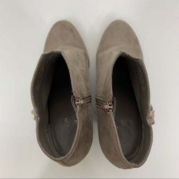 Carlos Santana Tempe Leather Western Stacked Heel Ankle Boots Fringe Detail - Picture 7 of 16